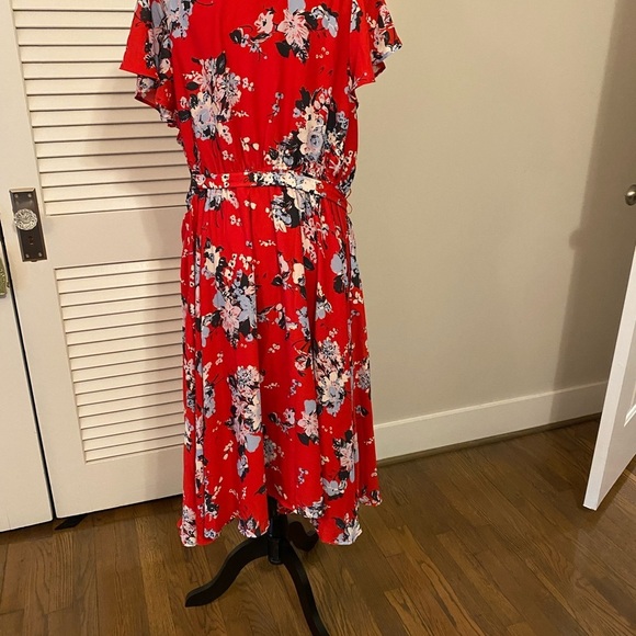 Modcloth Red Floral Midi Dress - Picture 4 of 7